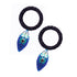Black Circular Evil Eye Earrings