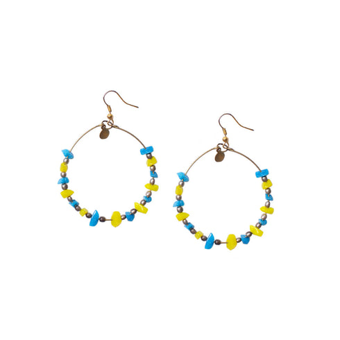 Aqua Yellow Lagoon Hoops