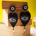 Black Heart Evil Eye Earrings