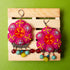Pink Big Ball Floral Earrings