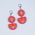 Pink Semi Circle Felt Earrings