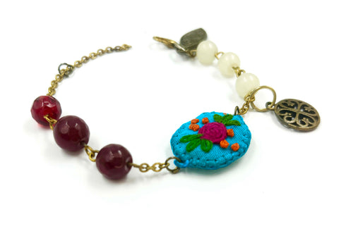 Sky Blue Floral Beaded Wraps