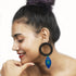 Black Circular Evil Eye Earrings