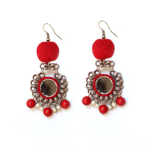 Chand Bali Thread Ball Earrings