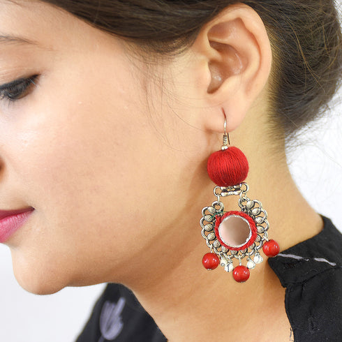 Chand Bali Thread Ball Earrings