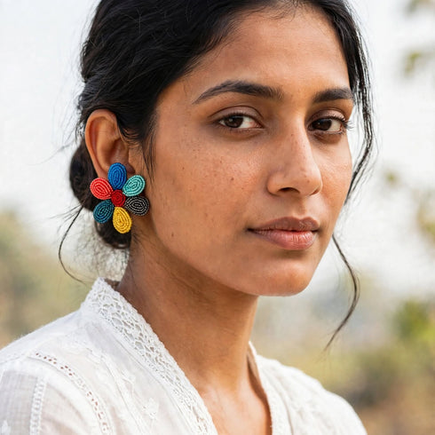 Rangeen Phool Earrings