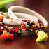 Off White Embroidered Bangle with Multicolored knots