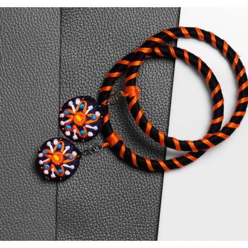 Circular Floral Tassel Bangle