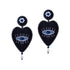 Black Heart Evil Eye Earrings