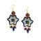 Blue Star Thread Embroidered Earring