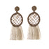 Hoopla Beaded Earrings with Long Tassels