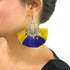 Chandbali Blue Yellow Tassel Earrings
