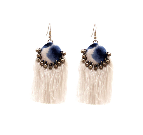Indigo Feather Earrings