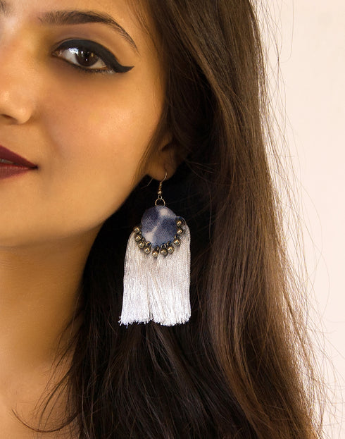 Indigo Feather Earrings