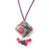 Fabric Diamond Pompom Necklace
