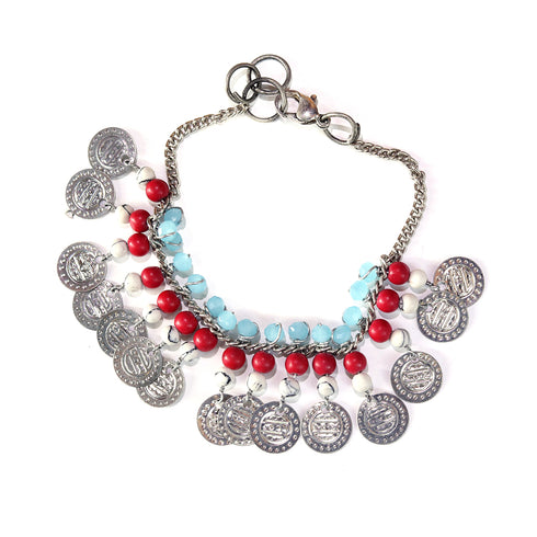 Boho Sliver Coin Bracelet