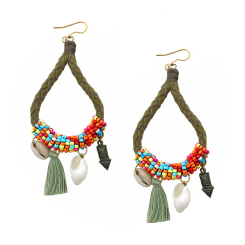Multicolored Felt Beaded Earrings