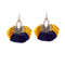 Chandbali Blue Yellow Tassel Earrings