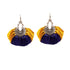Chandbali Blue Yellow Tassel Earrings