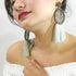 Hoopla Beaded Earrings with Long Tassels