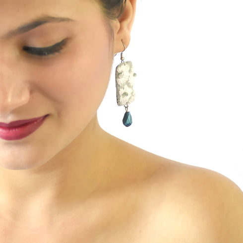 Mint Rectangular white Flowers