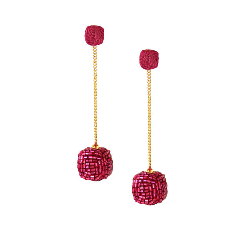 Disco Pink Beaded Earring